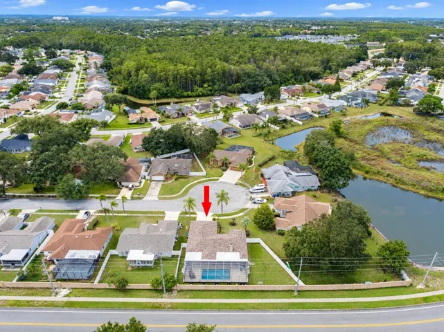 Aerial view of home.