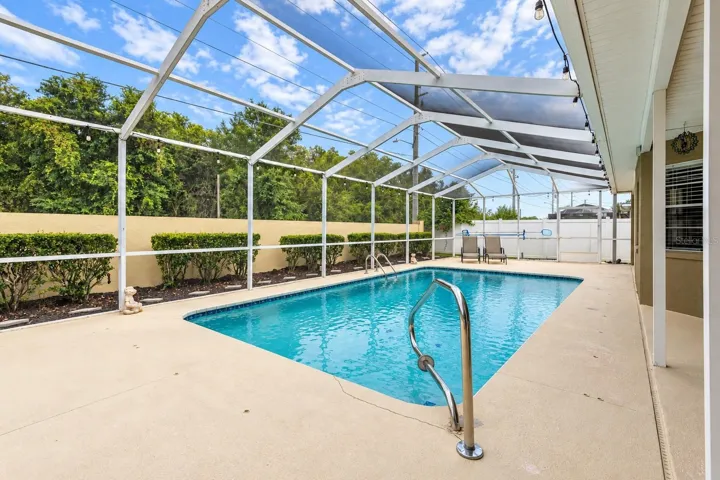 6-foot-deep pool with two porches and a full pool bath.