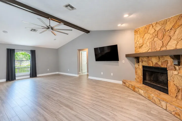 Great room with items virtually removed.