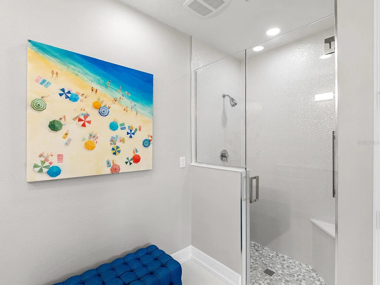 Custom Built-in Bench and Niche in Shower