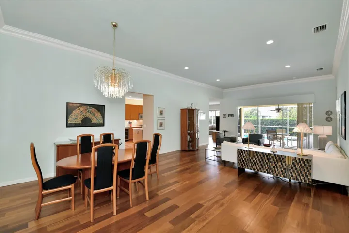 Brazilian wide plank teak floors in all active living areas.
