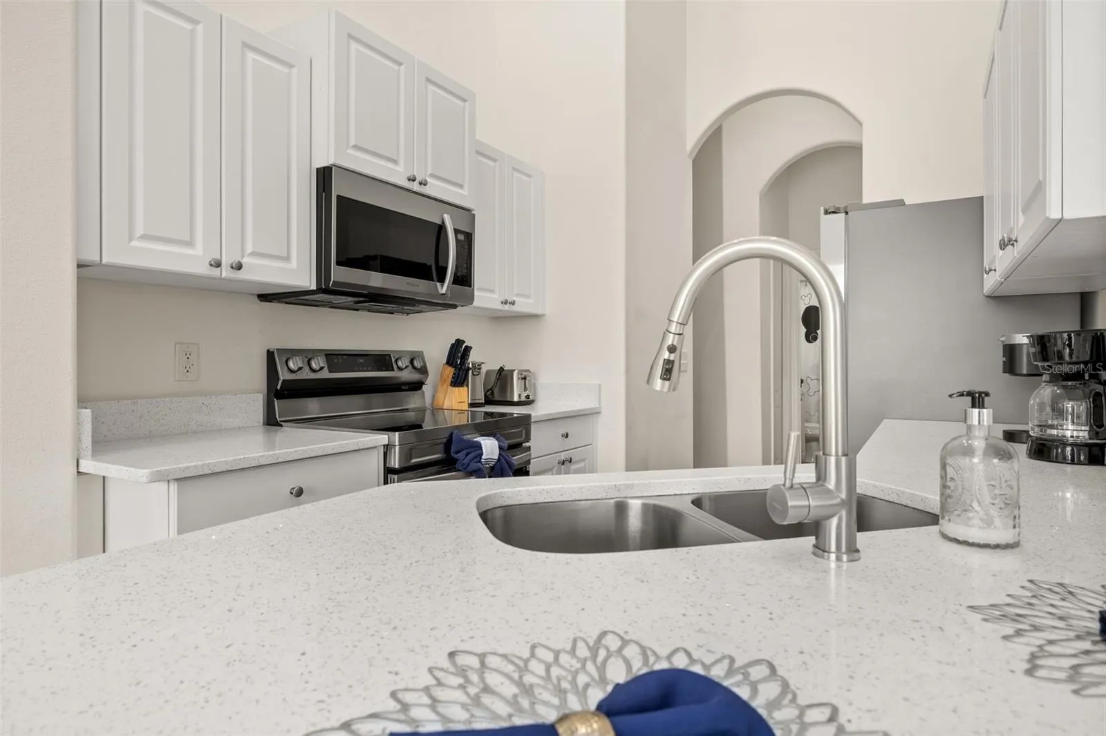 Solid counters in the Kitchen