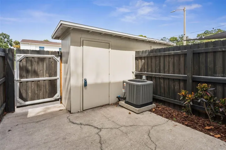 back patio reverse angle showing shed