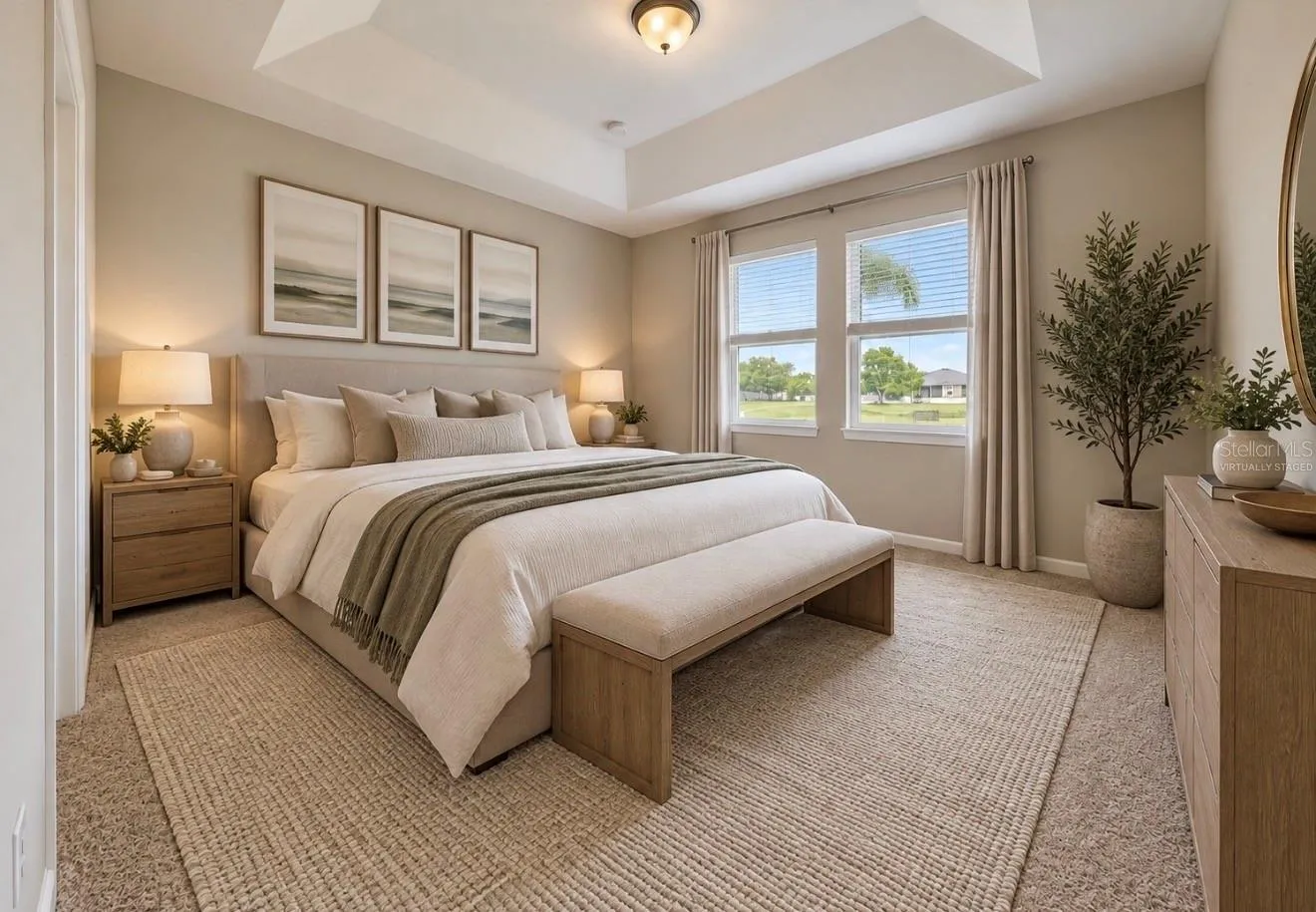 Virtually Staged Primary Bedroom