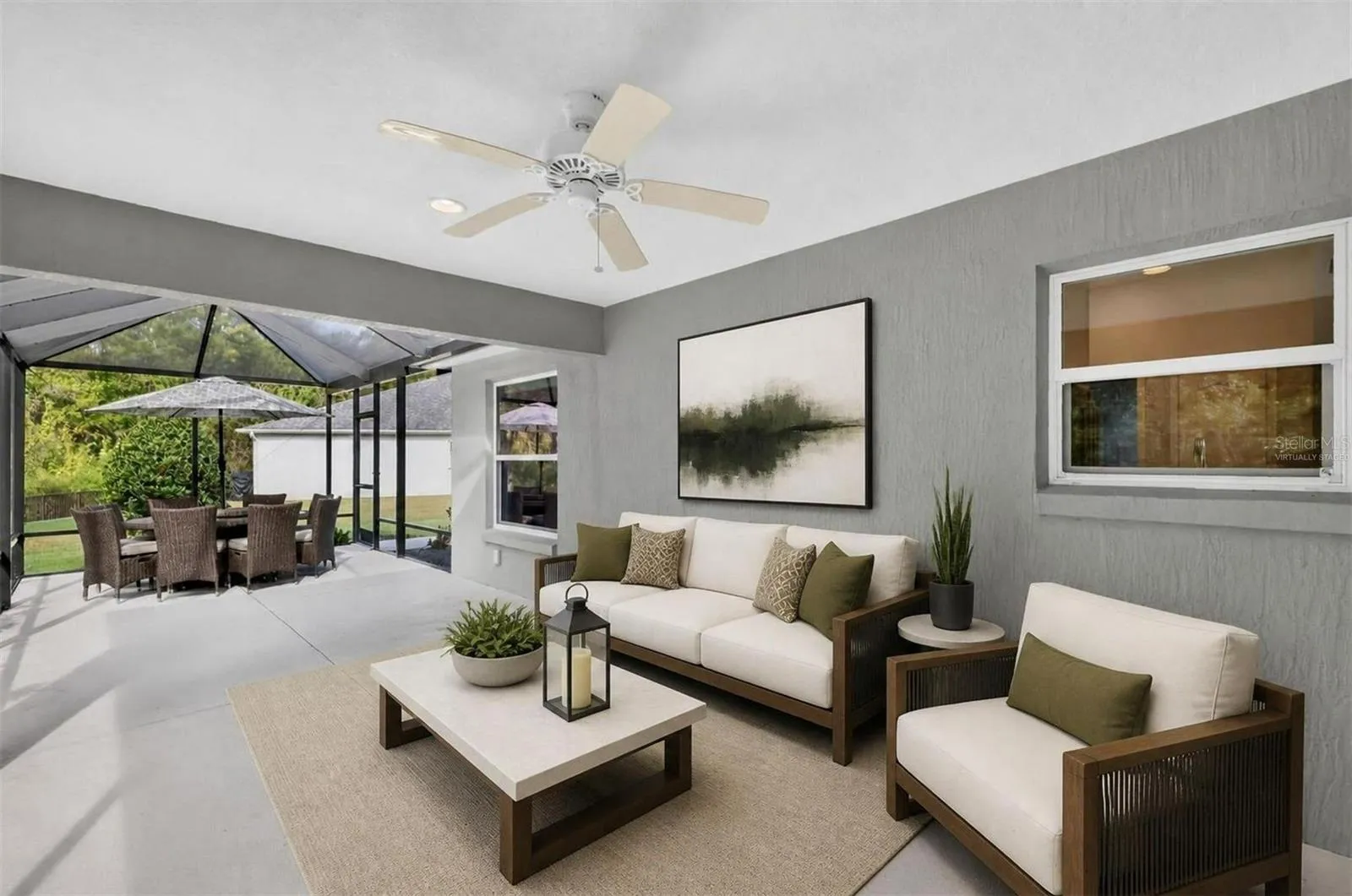 Expansive Lanai with Extended Birdcage with PRIVATE PRESERVE VIEWS-Virtually Staged