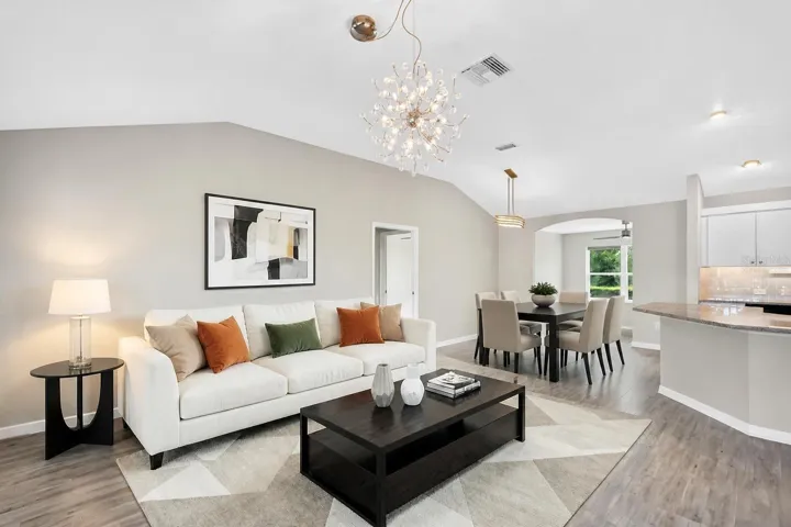 Living, Dining, and Kitchen-Virtually Staged