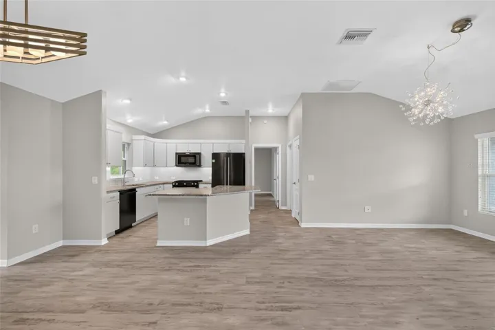 Living, Dining, and Kitchen
