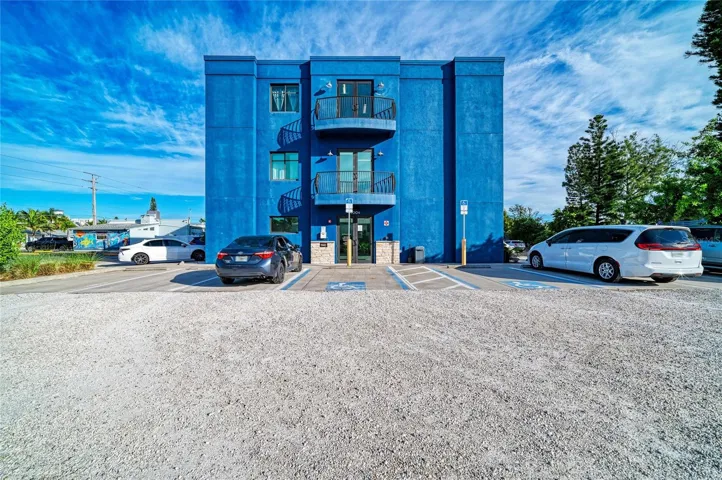 Front entrance and parking