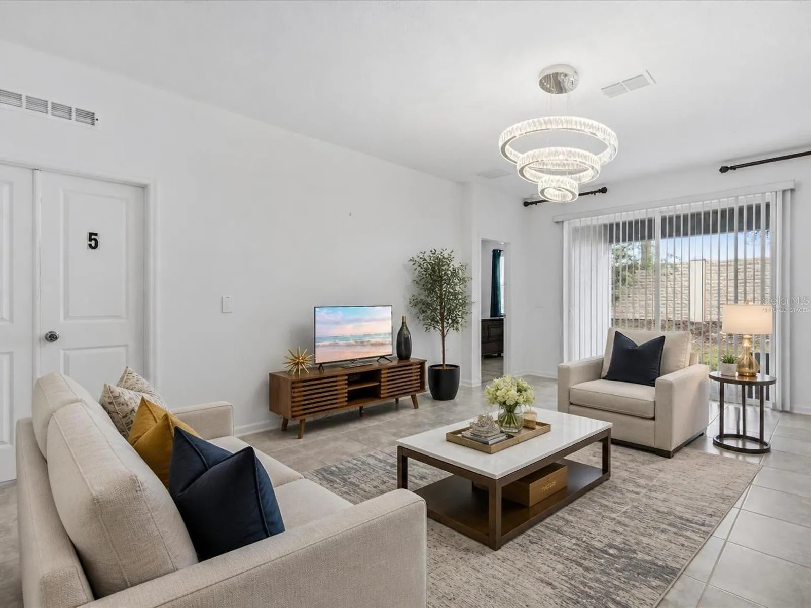 virtually staged living room