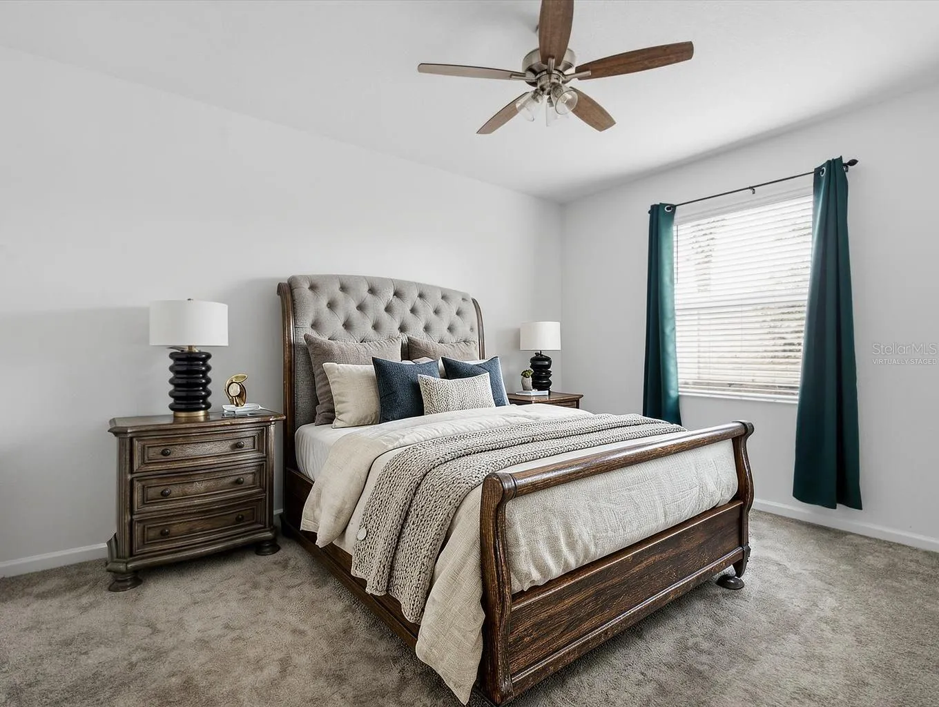 Virtually staged bedroom