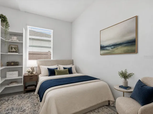 Virtually staged bedroom