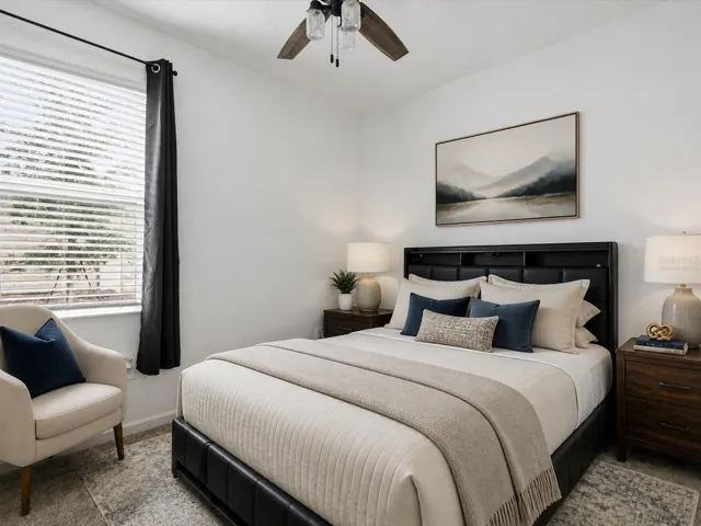 Virtually staged bedroom