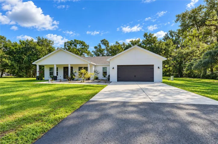 Paved driveway to home