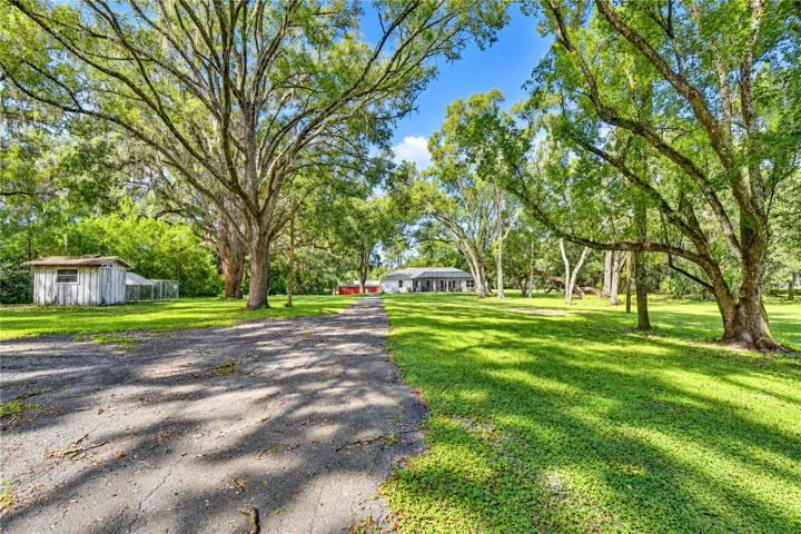 Paved drive to backyard