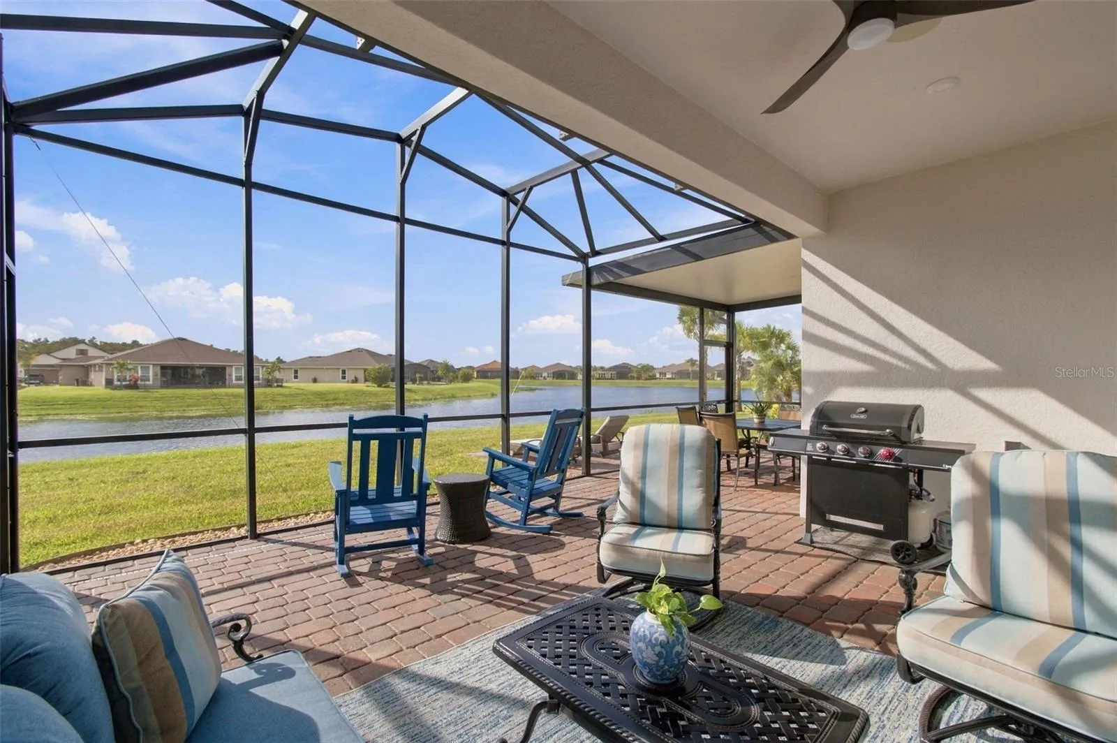 Partially Covererd Lanai: Wide Pond view from Lanai