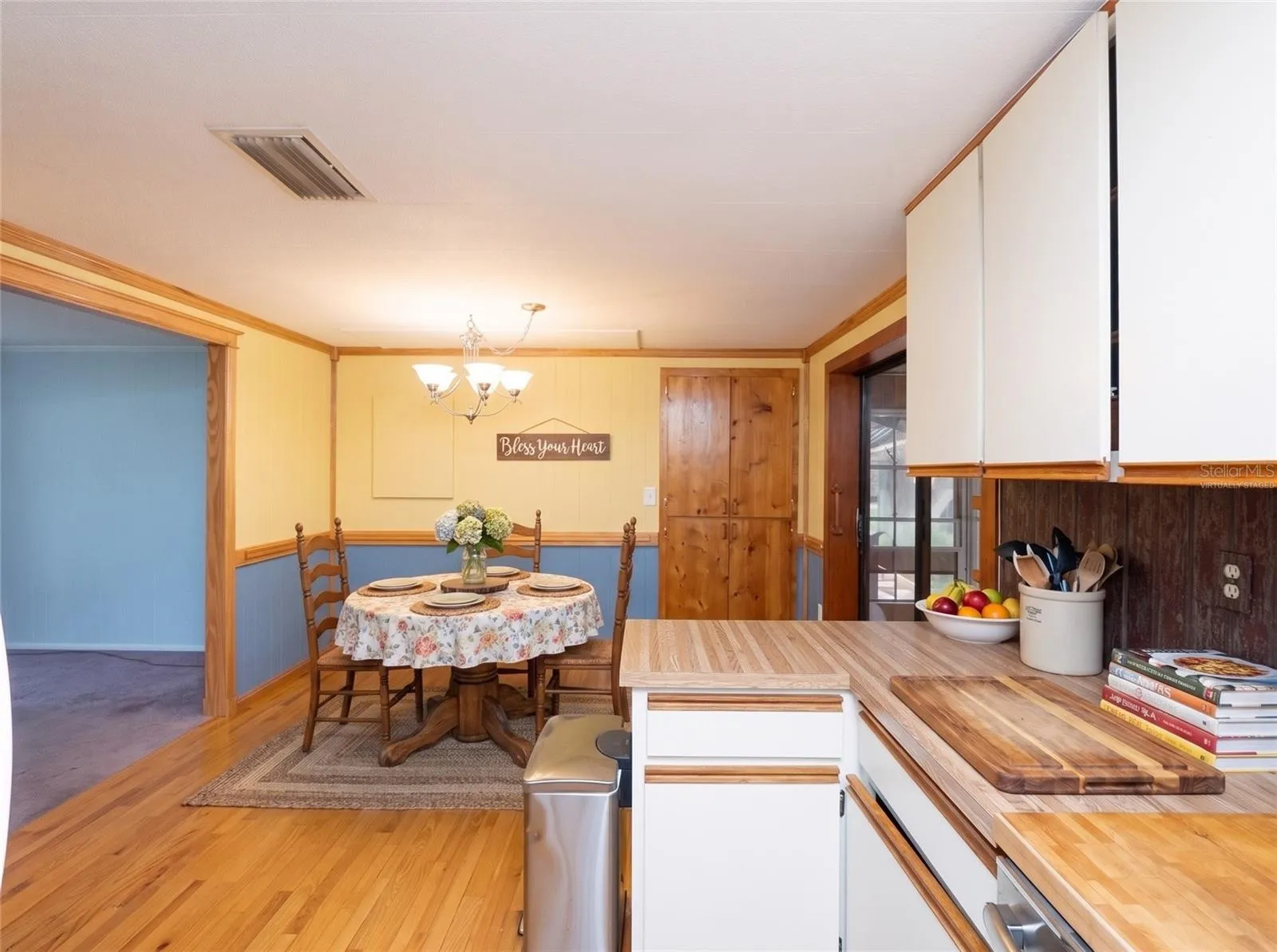 Kitchen View of Dining Room Virtually Staged