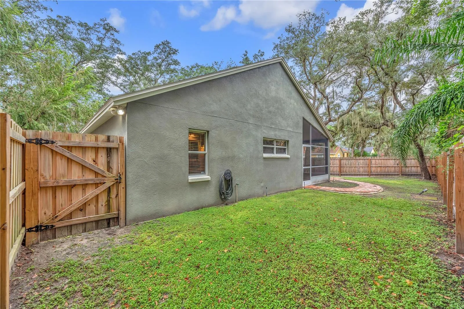 Fenced in backyard for safe play.