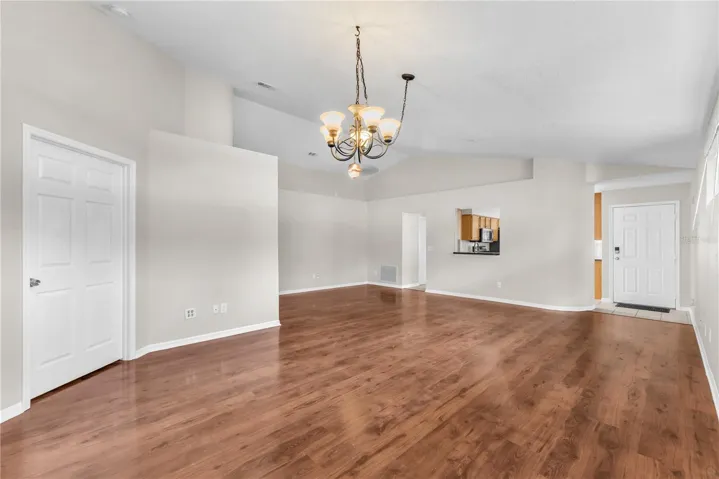 Easy to keep laminate flooring throughout all of the living areas with tile in the wet areas.