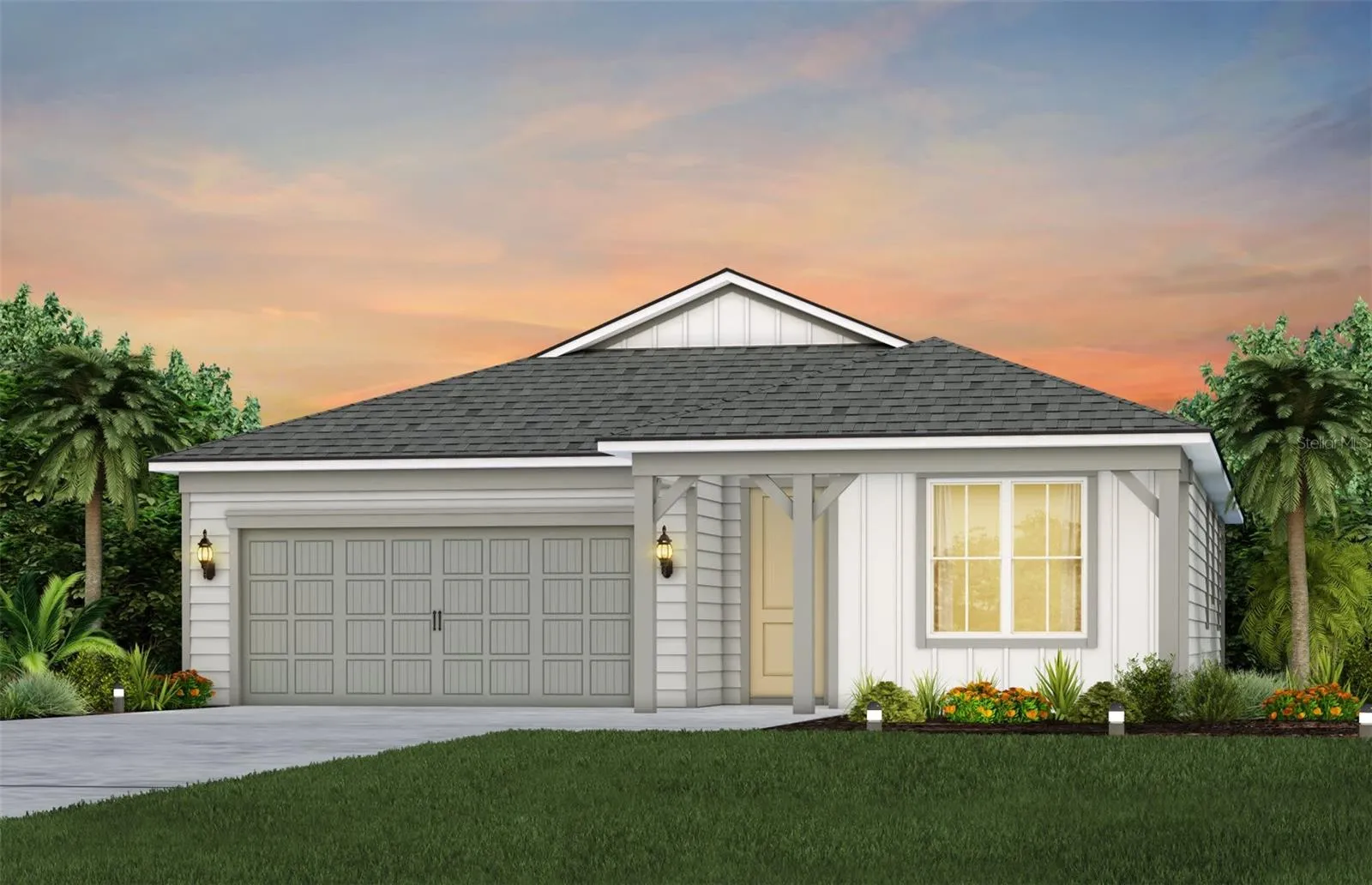 Rendering of home, Color scheme shown for representation purposes only.