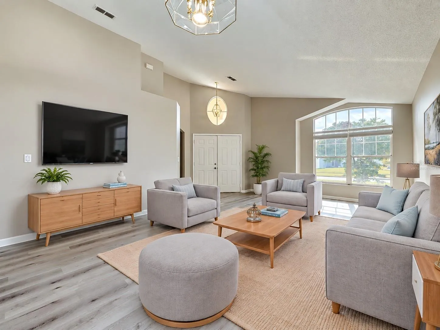 Virtually staged living room