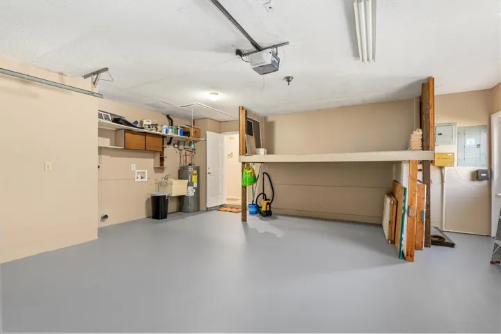 garage with new epoxy flooring