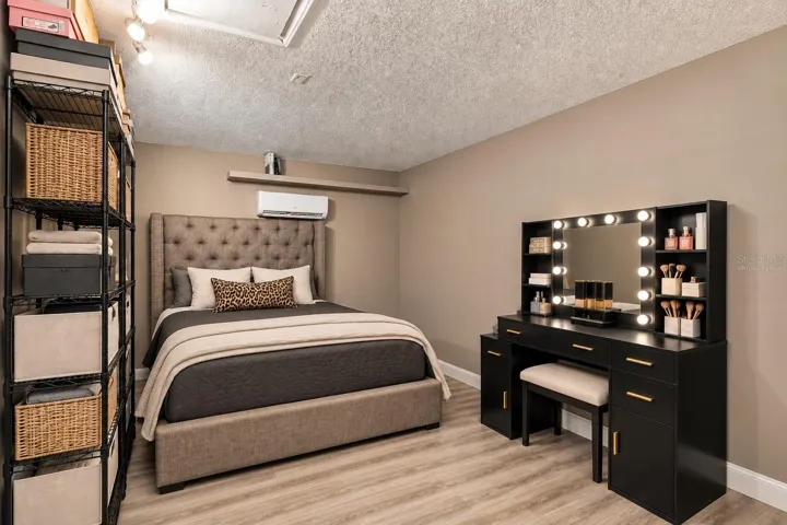 Garage conversion virtually staged. .