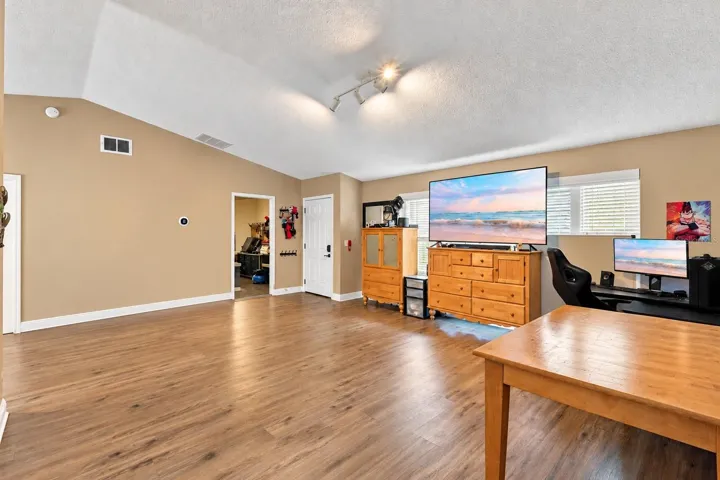 Front door and garage laundry  access.