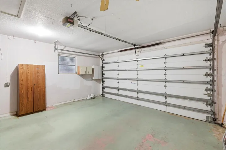clean garage with opener