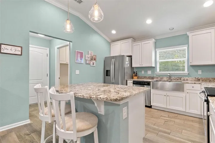 Kitchen with granite counters