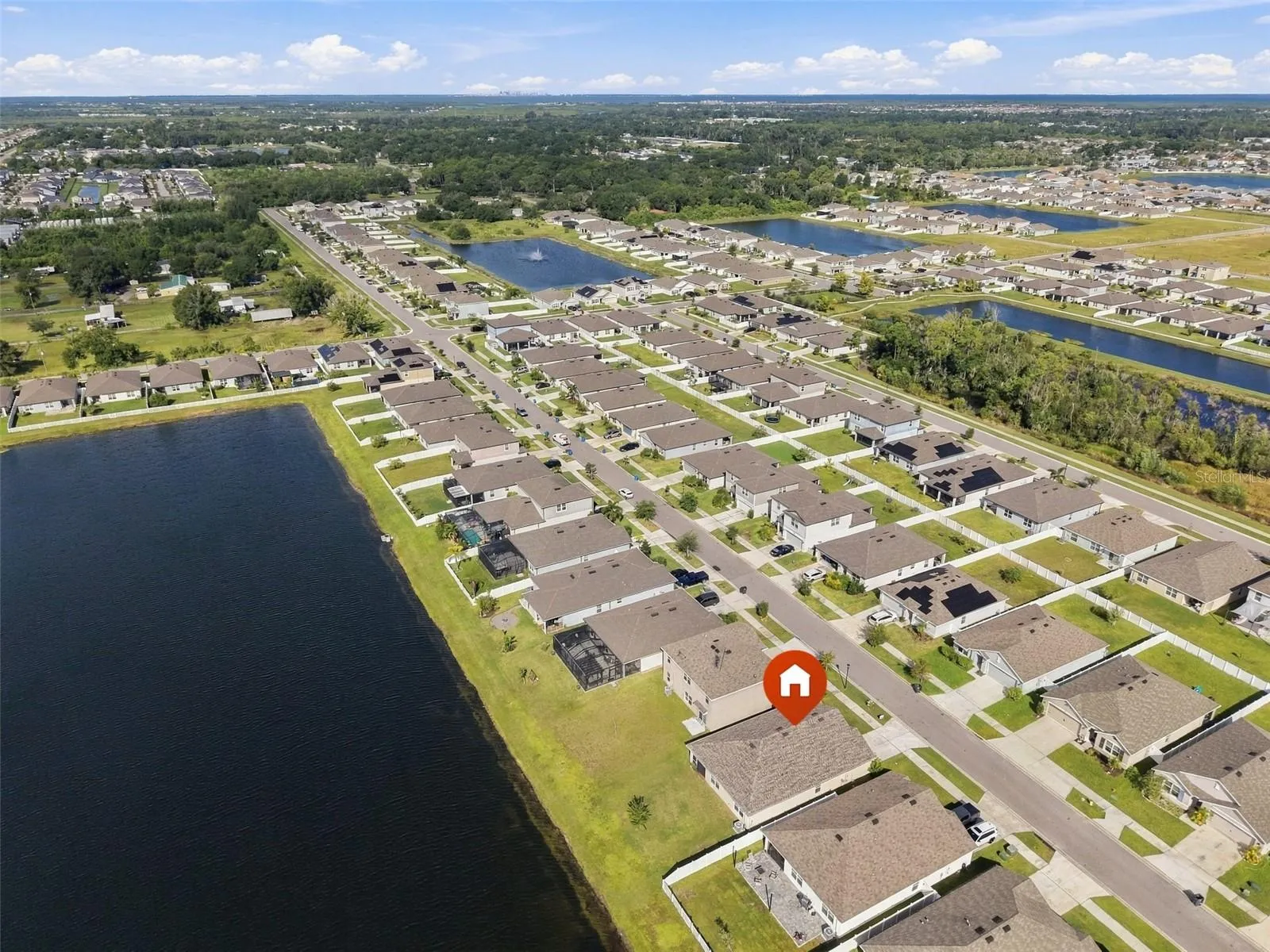 Aerial View of Home and Pond - 1011 Tidal Rock Ave
