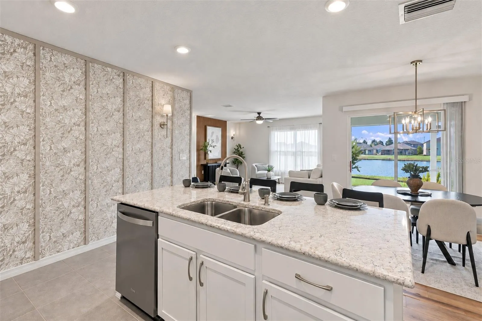 Kitchen with Pond View - 1011 Tidal Rock Ave