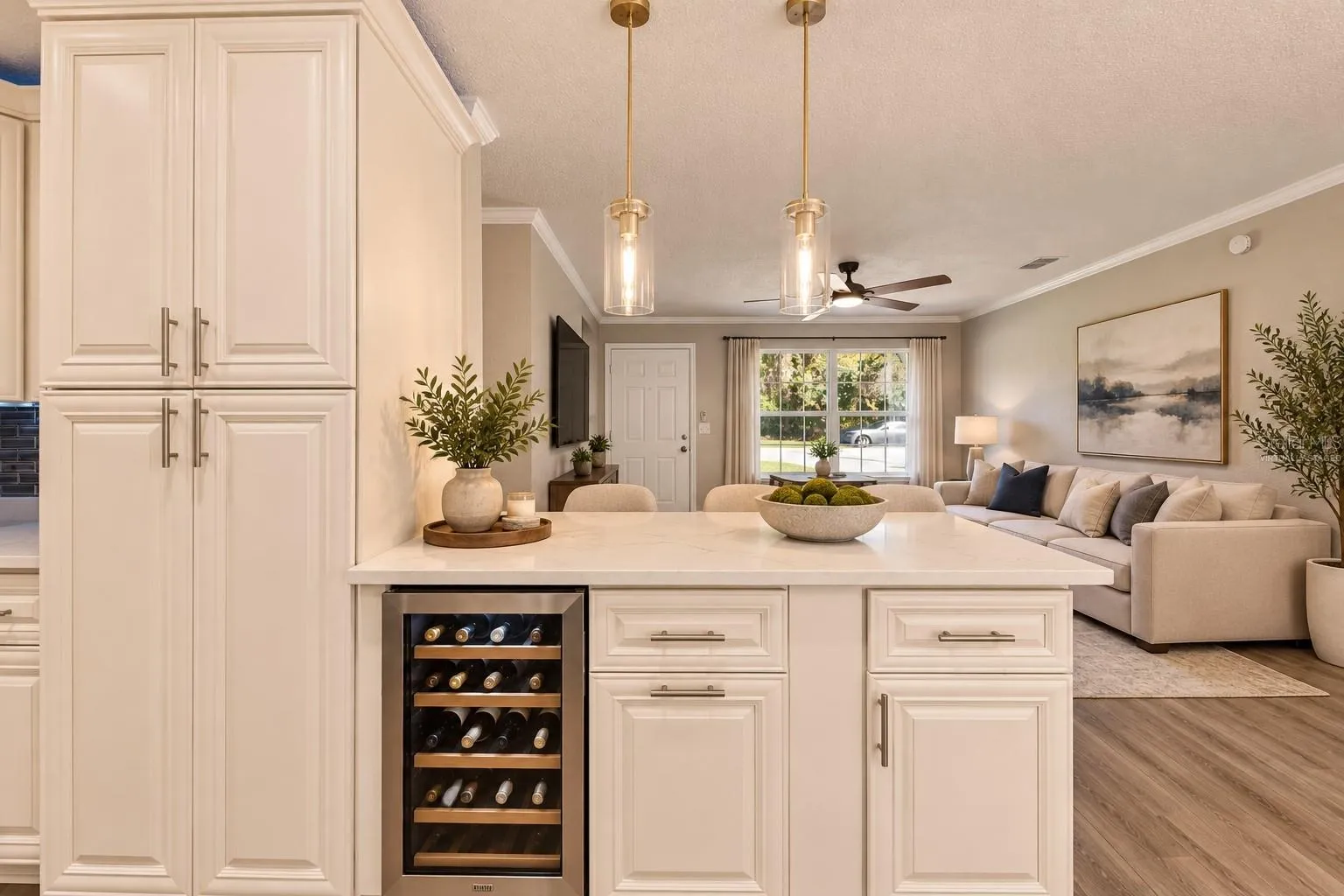Virtually Staged Island Peninsula &amp; Wine Cooler