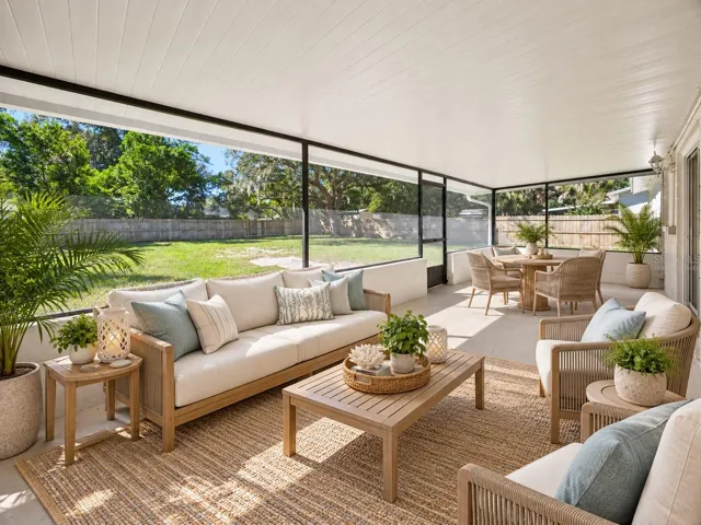 Virtually Staged Expansive Lanai Interior