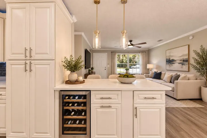 Virtually Staged Island Peninsula &amp; Wine Cooler