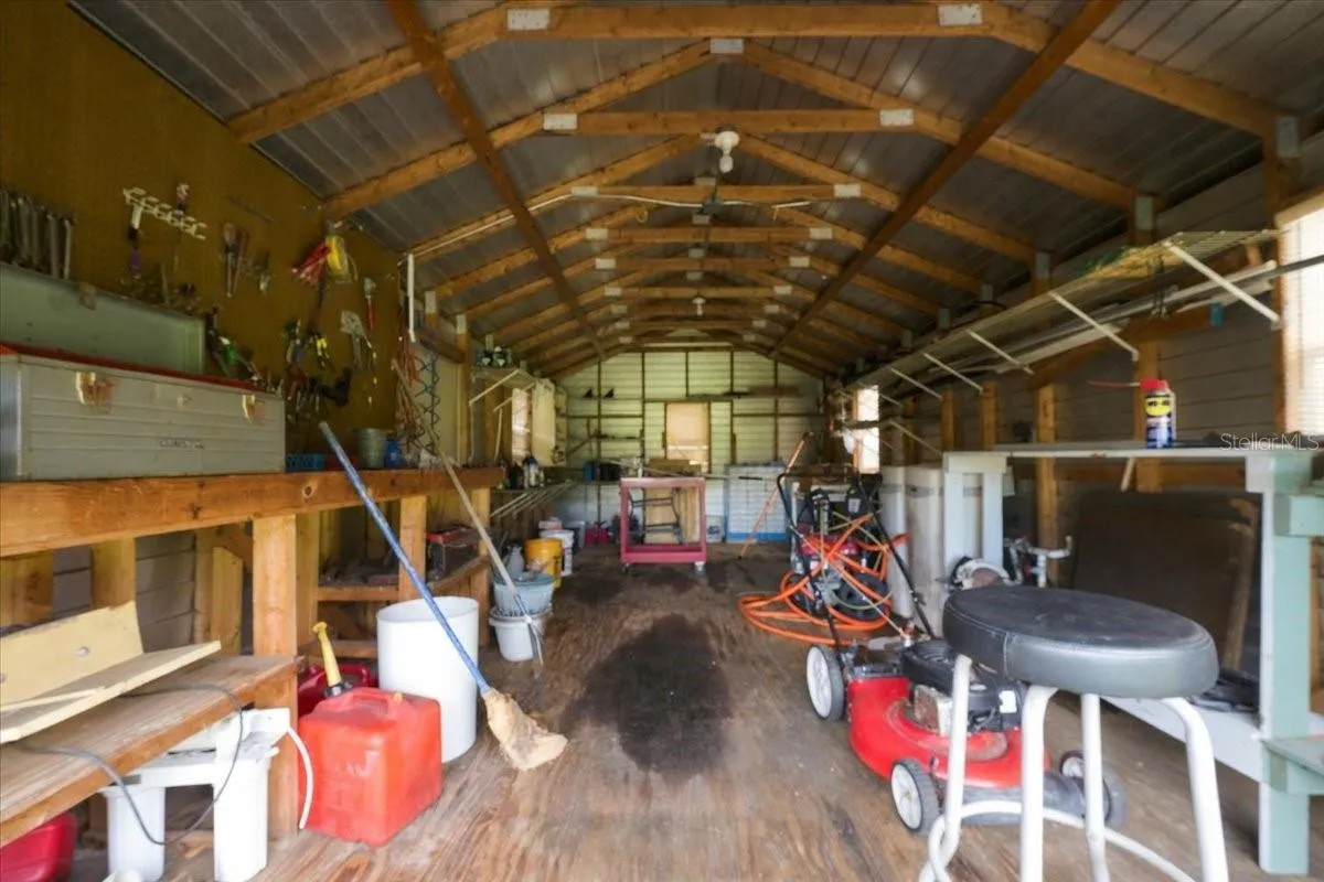 Inside of storge shed