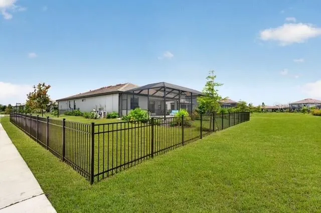 Fenced-in back yard