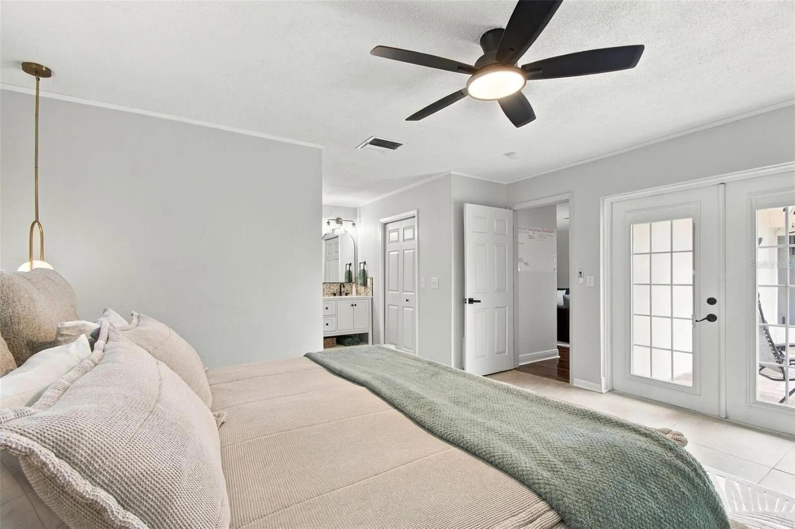 French Doors lead to patio