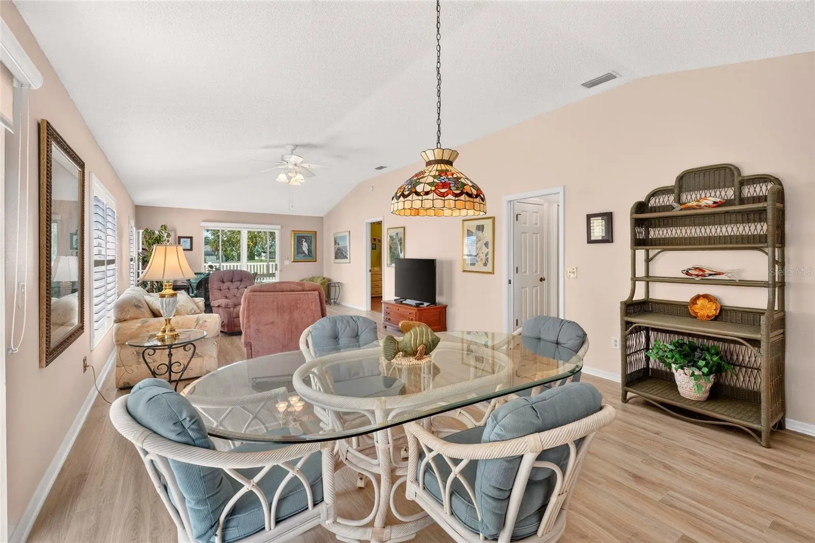 Dining area and living room