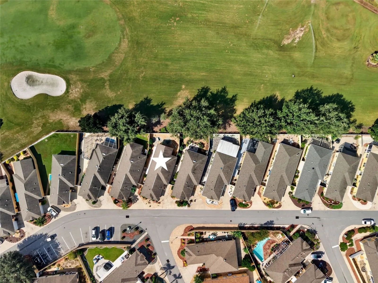 Aerial view of neighborhood