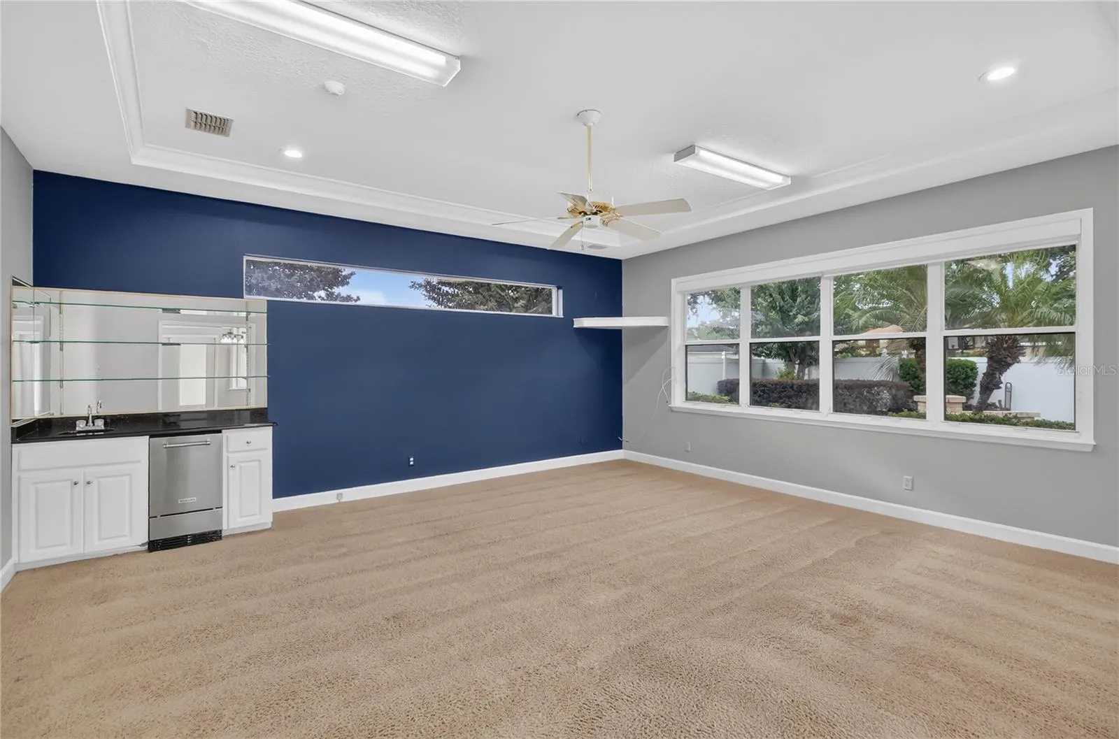 Game Room with Built in Bar area with ice maker