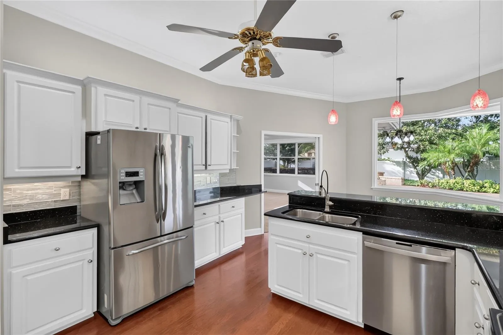 Kitchen with stainless steel appliances