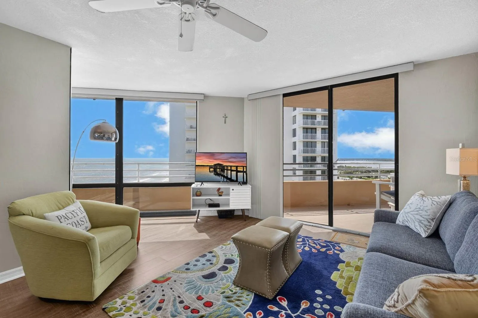 Living room facing left Ocean and Right Halifax river