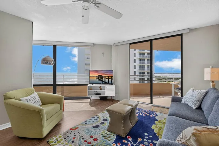 Living room facing left Ocean and Right Halifax river