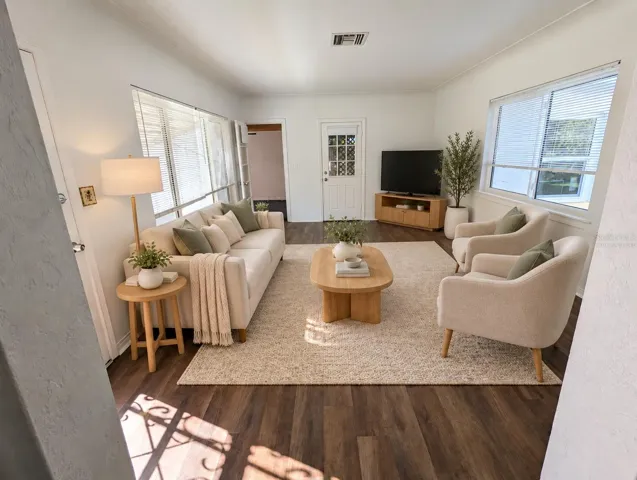 Living room - virtually staged