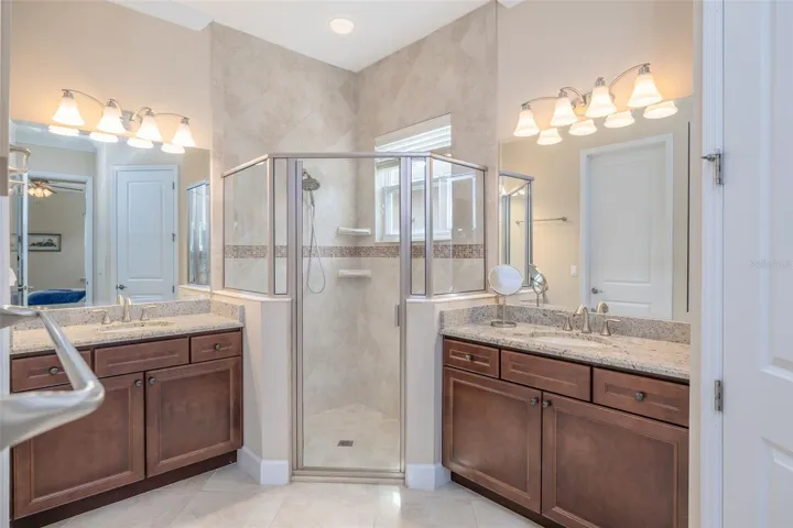 2 Vanities and walk-in shower