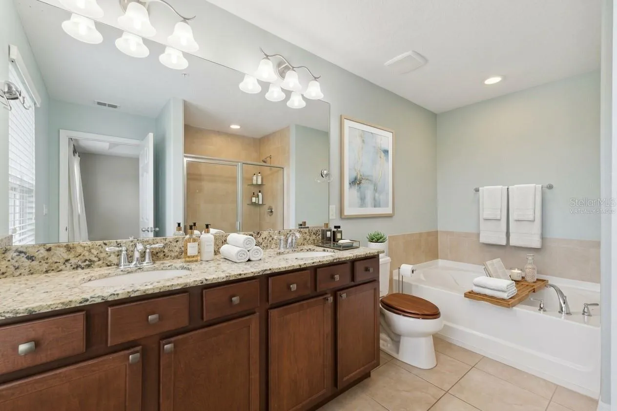 Virtually Staged Primary Bathroom