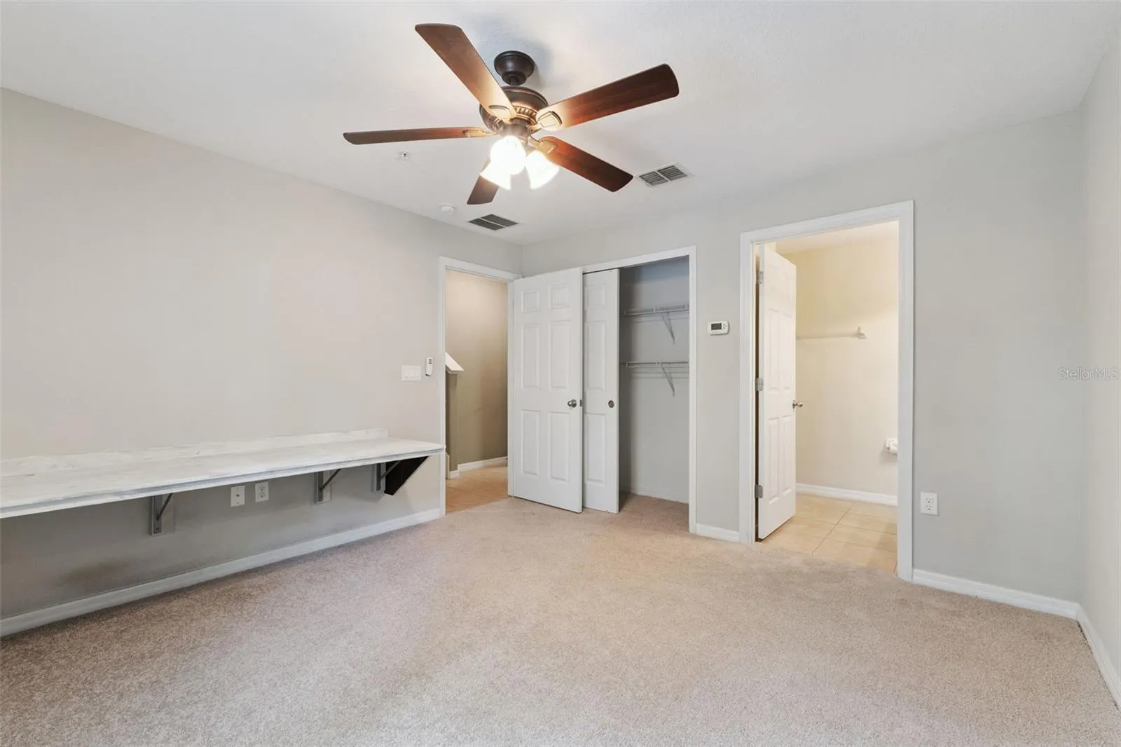 Bedroom 3 on Bottom Floor with Built-in Desk