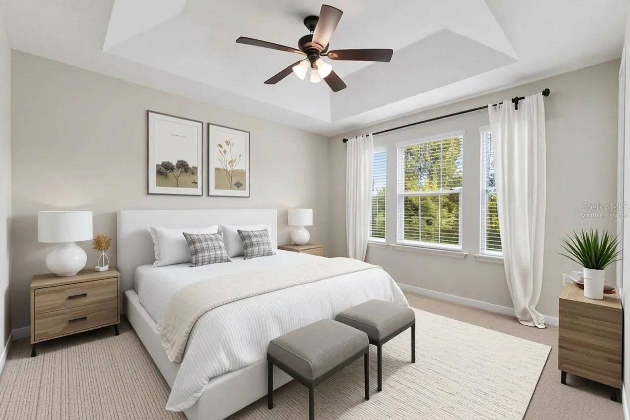 Virtually Staged Primary Bedroom