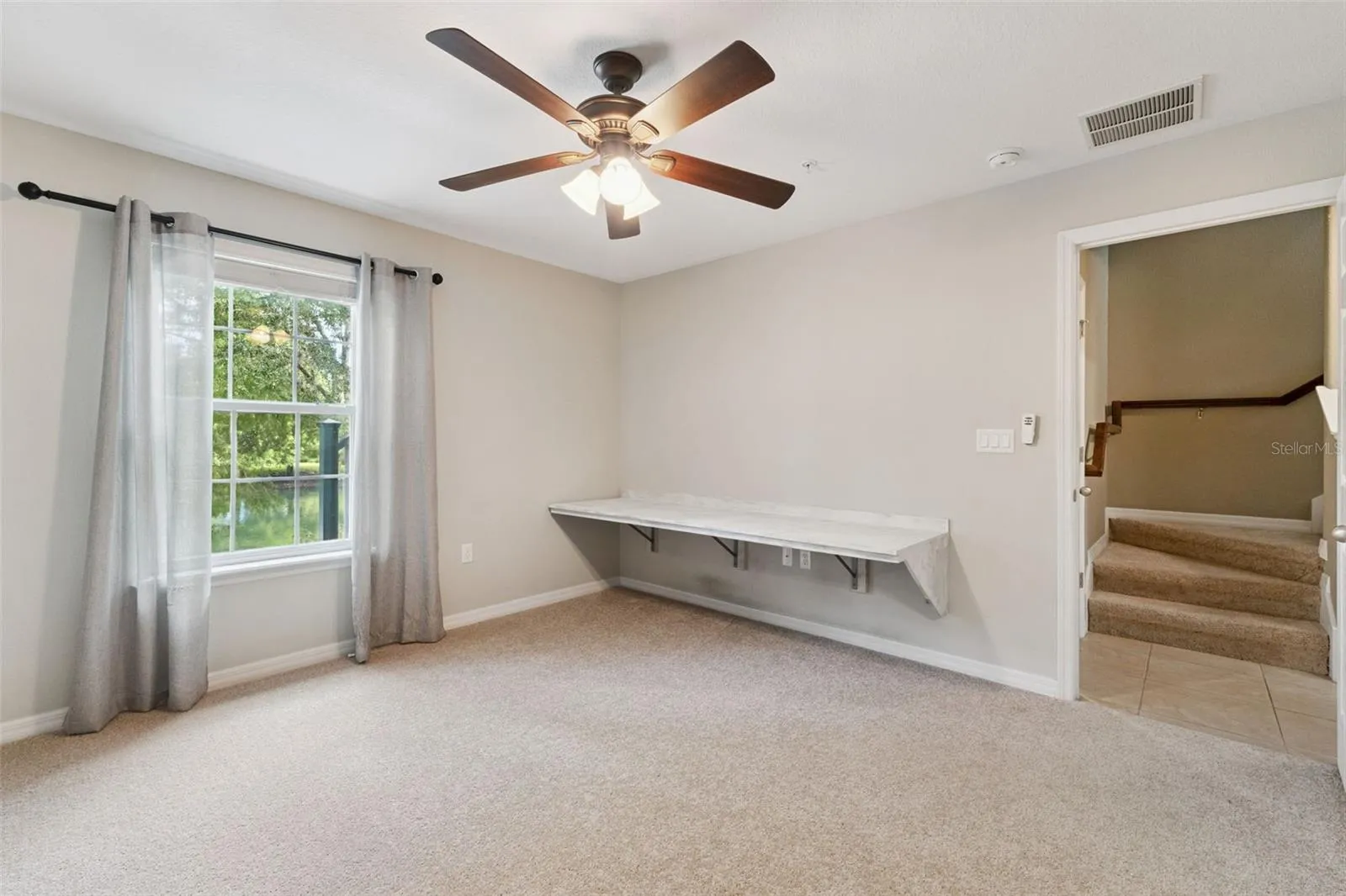 Bedroom 3 on Bottom Floor with Built-in Desk