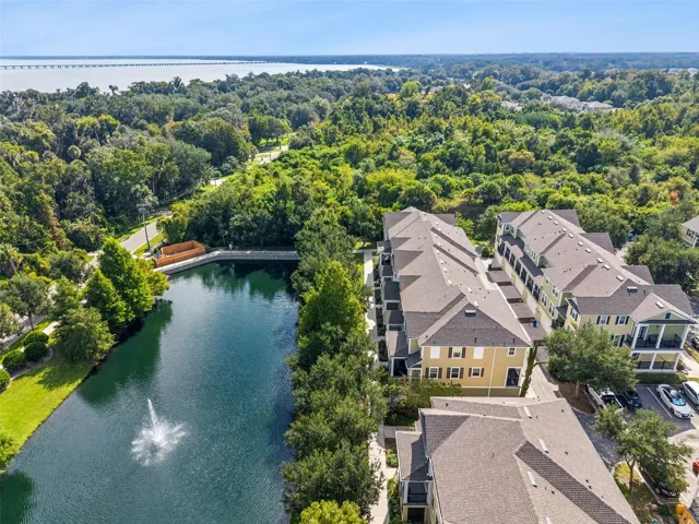 Overhead of Building and Pond.